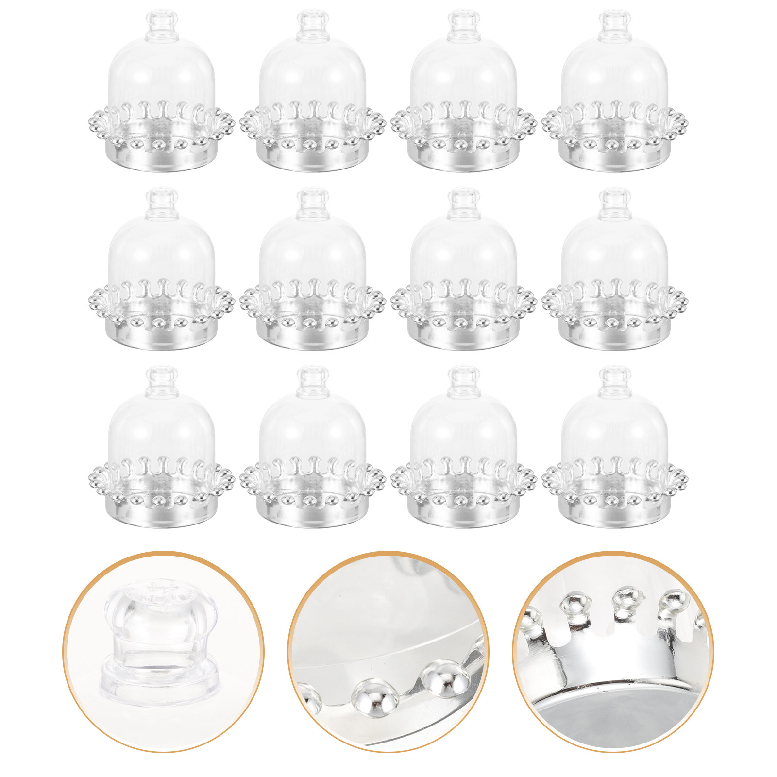 Plastic Dome Clear - 12 шт. прозрачных подставок для торта