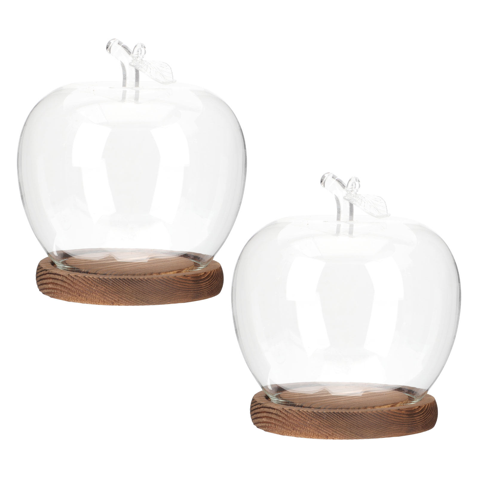 Plastic Dome Clear - 2 шт. стеклянных купола-колпаков с деревянной